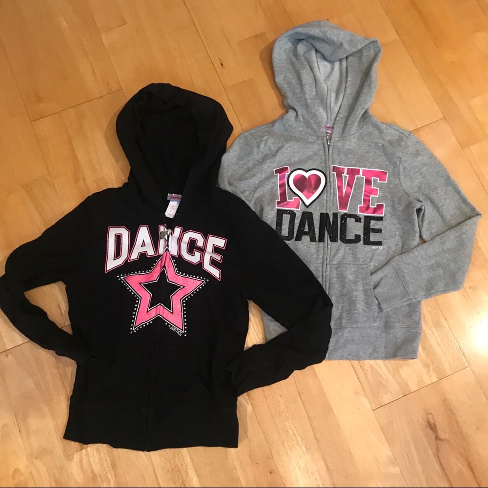 Justice sz7 girls dance hoodies